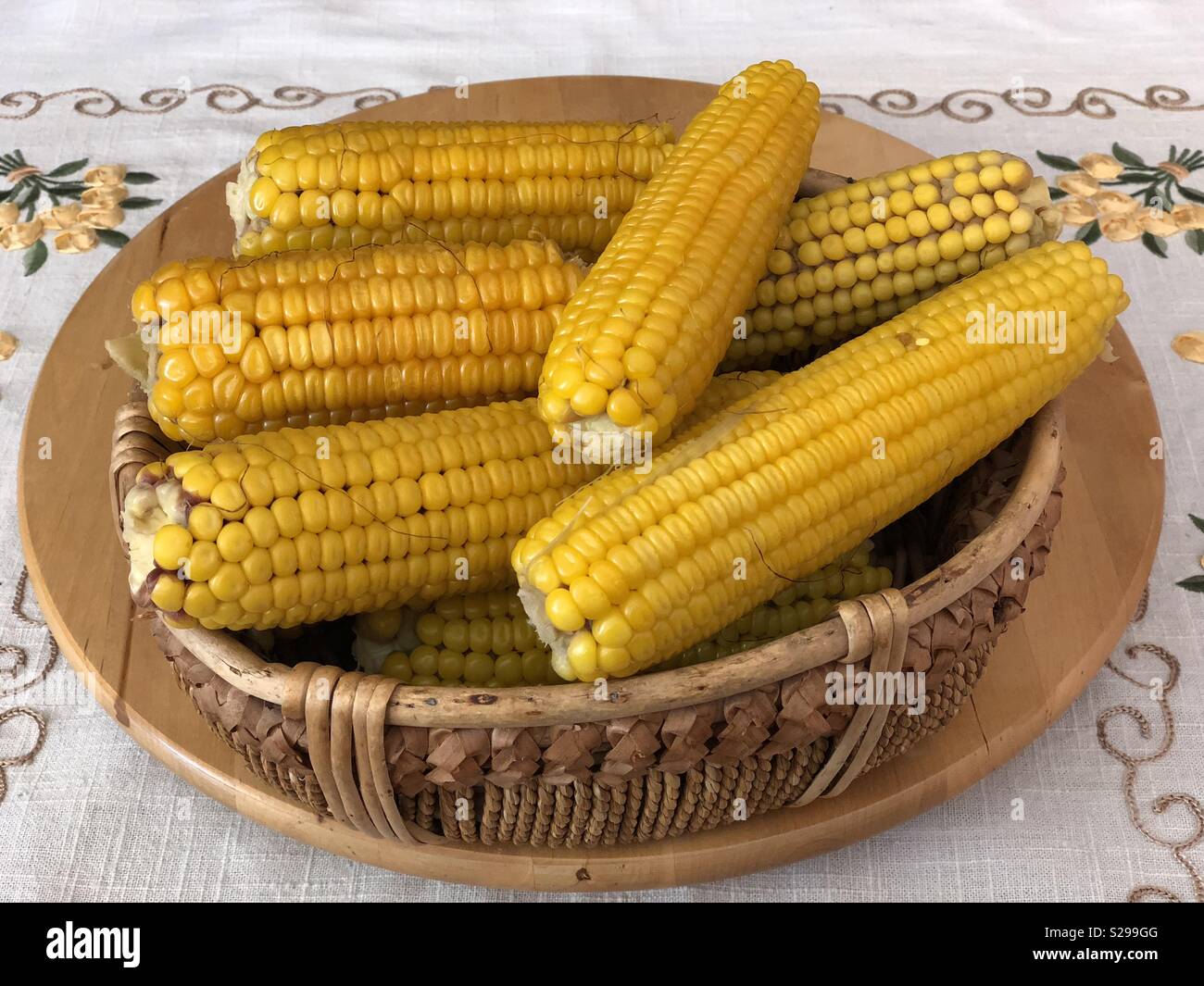 Sweet corn boiled ready to eat - Smartphone Captured Stock Image