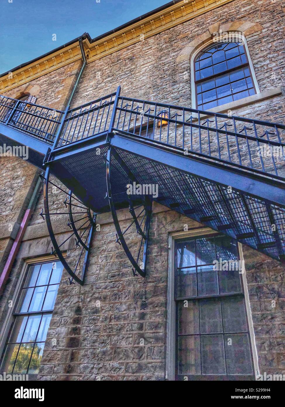 The exterior of a stone heritage building in Niagara-on-the-Lake, Ontario. - Smartphone Captured Stock Image