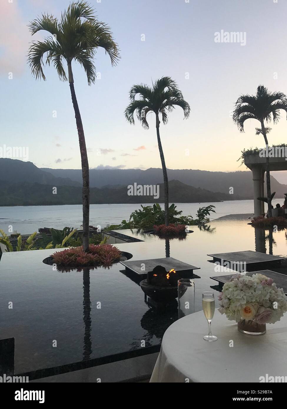 Wedding Venue With Palm Trees And Water At Hanalei Bay On Island