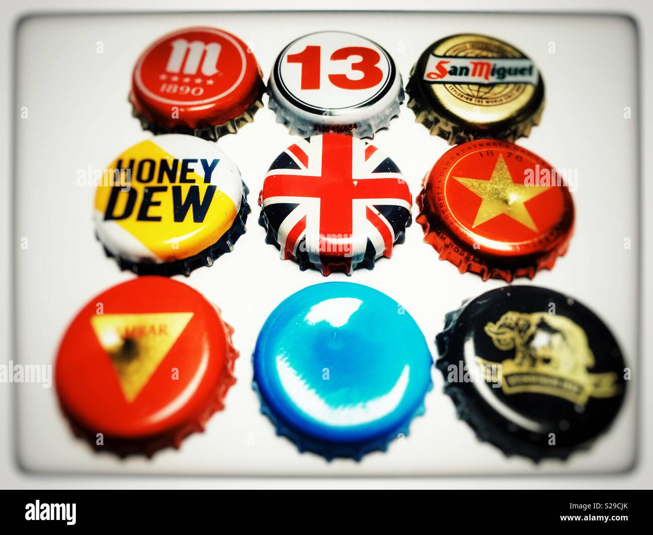 Beer bottle tops - Smartphone Captured Stock Image