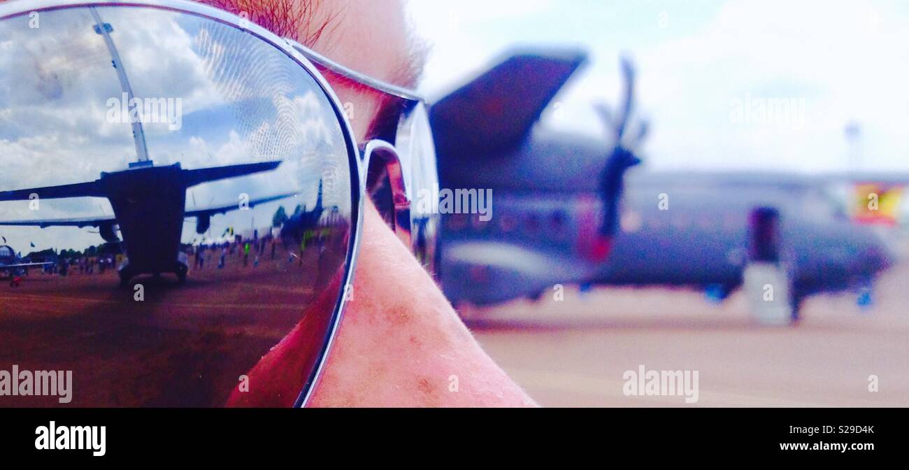 Aircraft in Sunglasses - Smartphone Captured Stock Image