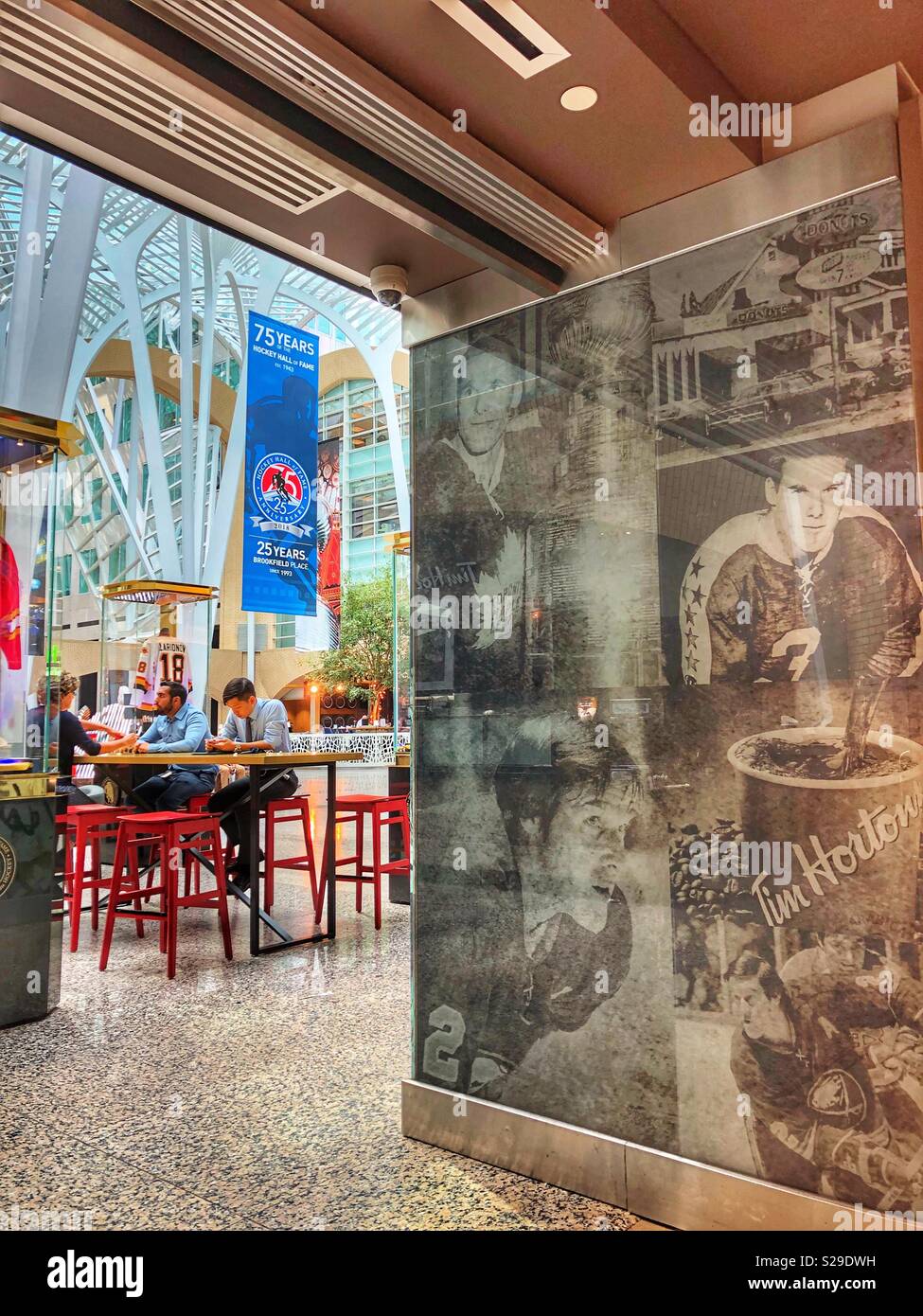 A Tim Horton’s coffee shop in Brookfield Place, Toronto. Stock Photo