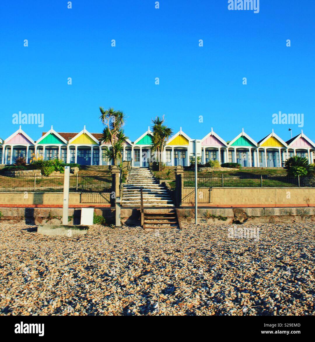Beach huts in Weymouth Stock Photo Alamy