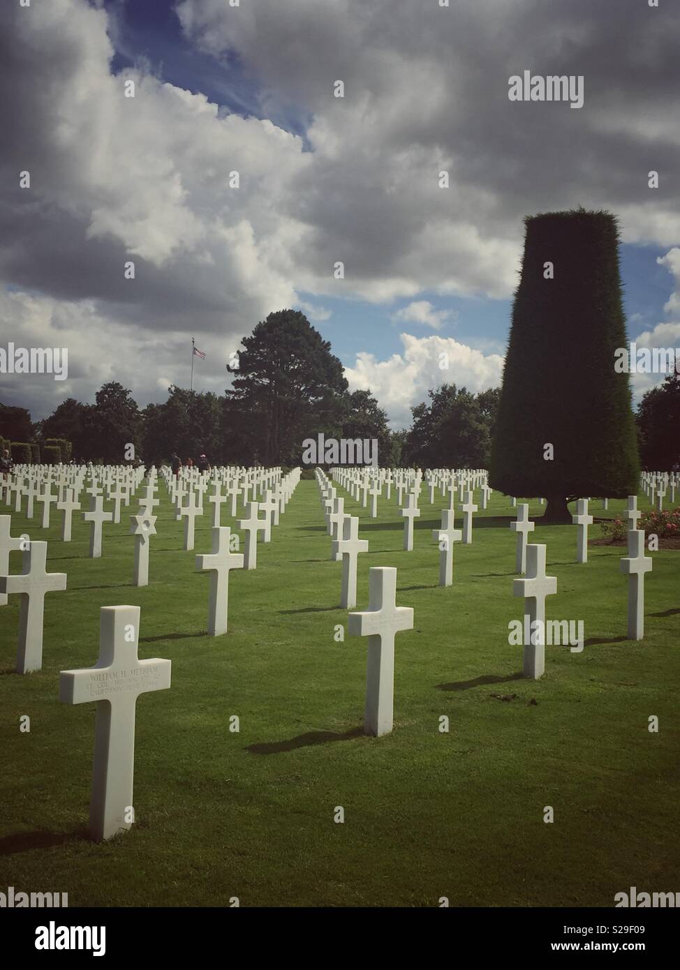 The American war cemetery, Omaha beach, Normandy, France. Stock Photo