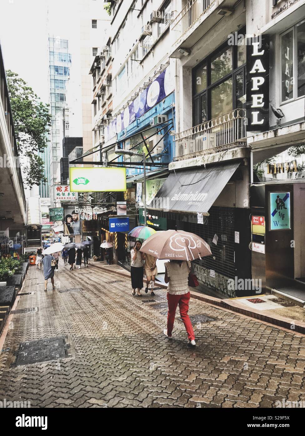 Rainy day in Hong Kong, China. - Smartphone Captured Stock Image