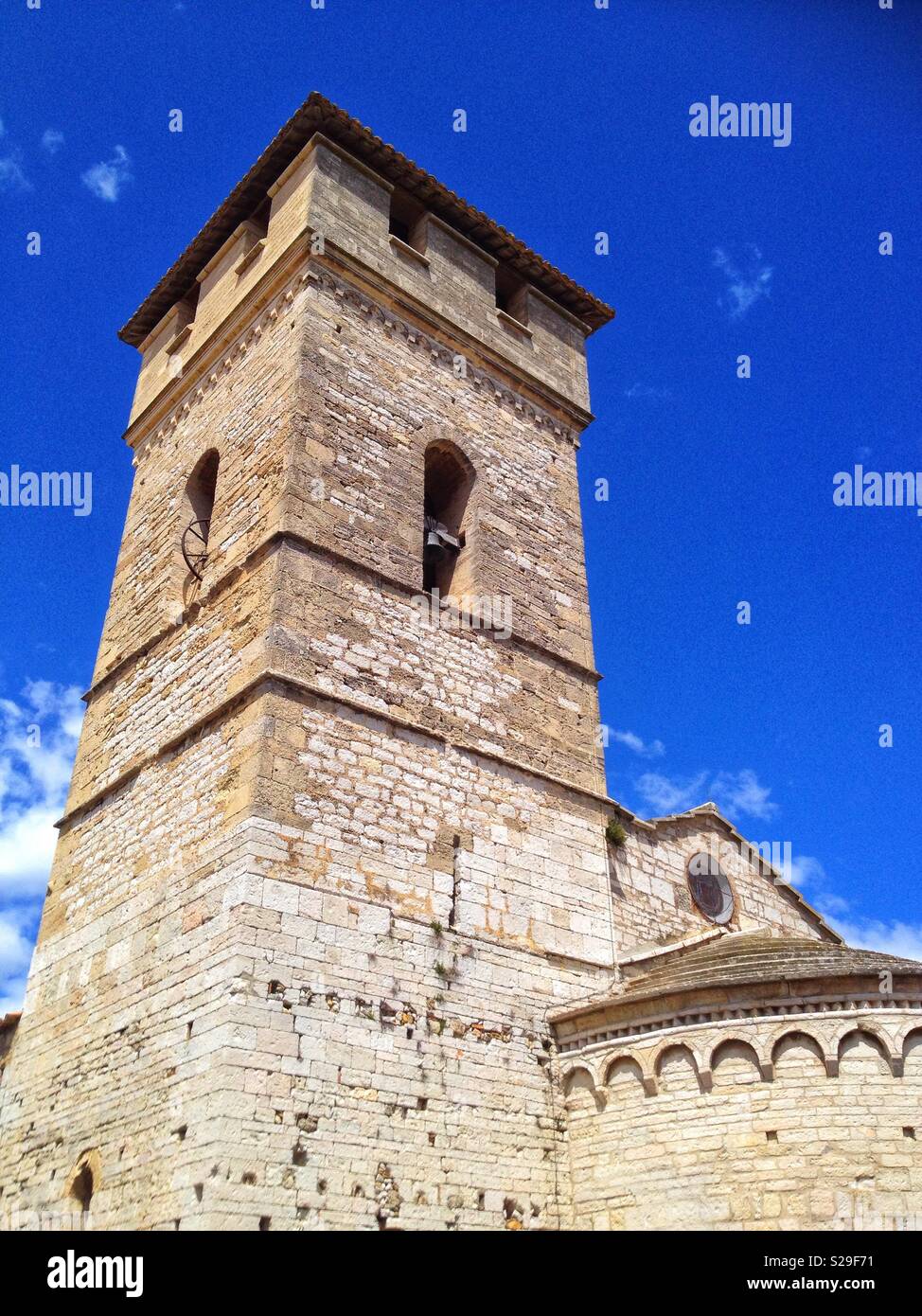 Church St Etienne in Villeneuve-Les-Maguelone, Occitanie France - Smartphone Captured Stock Image