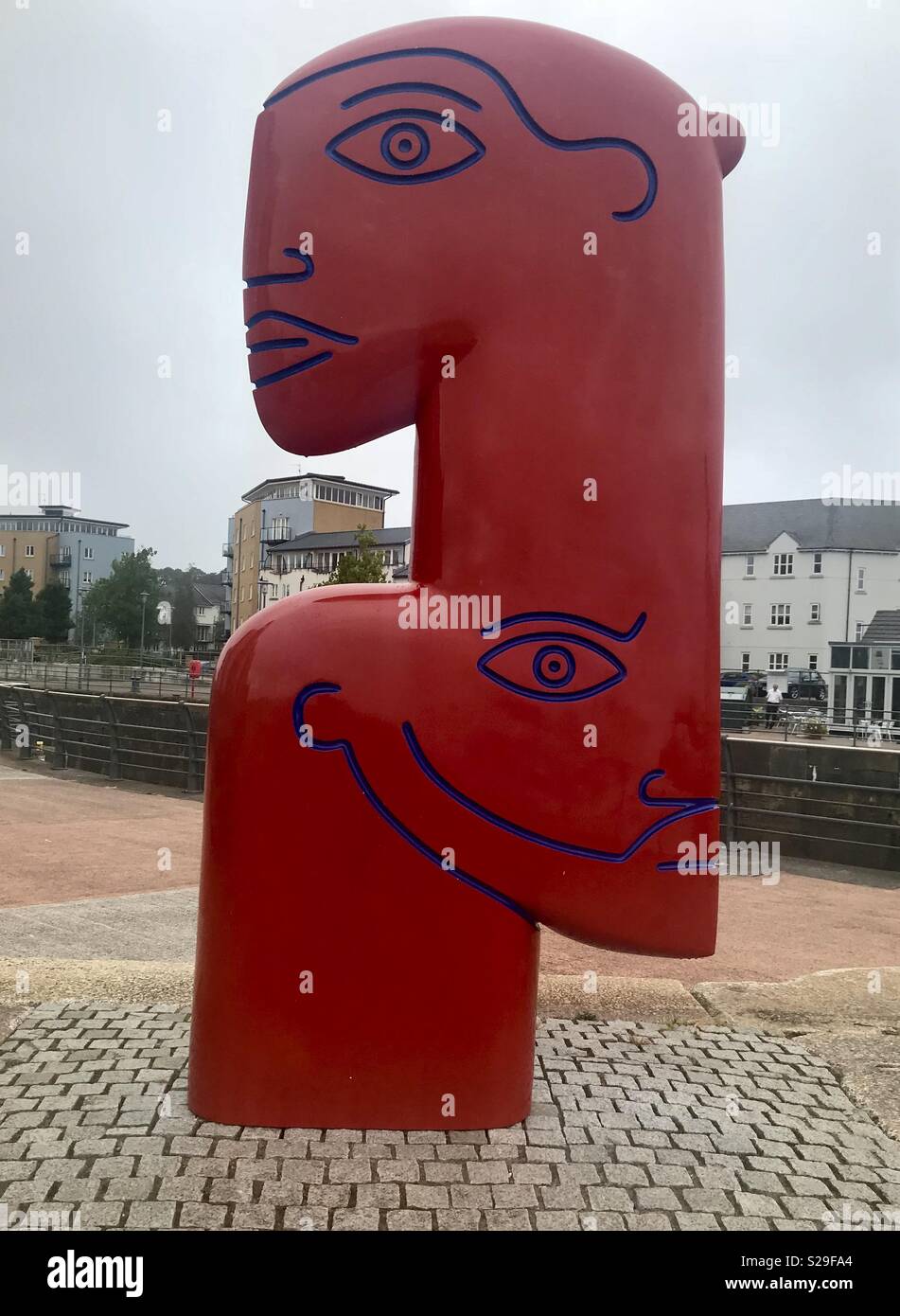Ship to shore statue portishead - Smartphone Captured Stock Image