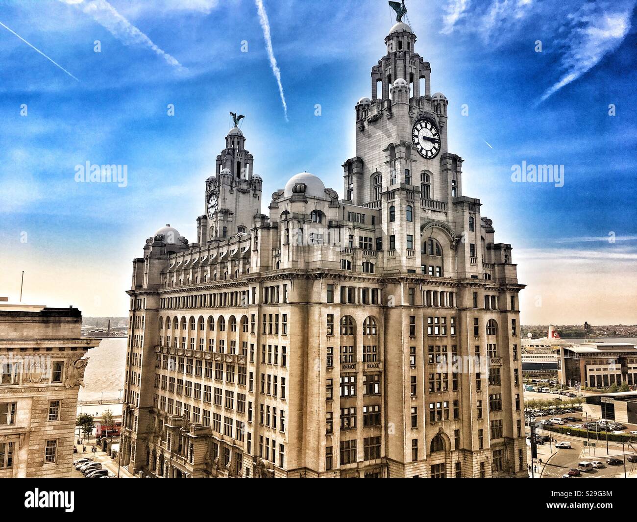 Liverpool edited liver building Stock Photo