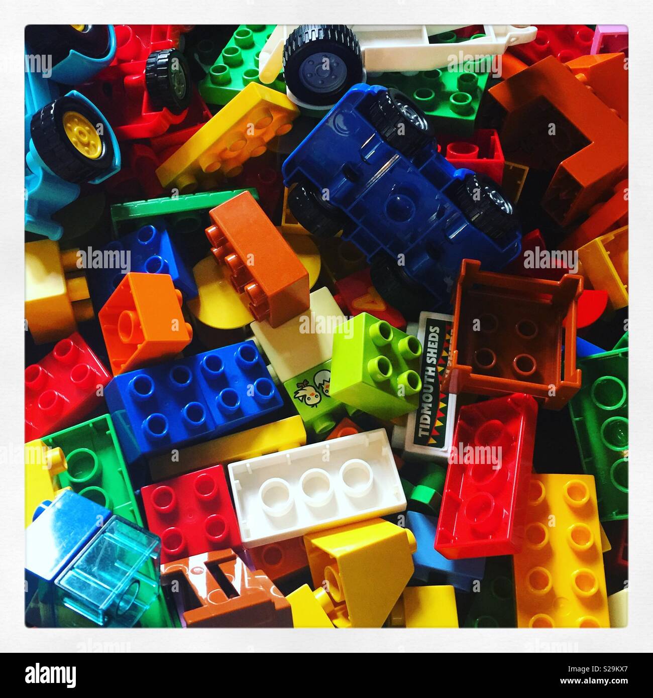 Colourful duplo bricks Stock Photo - Alamy