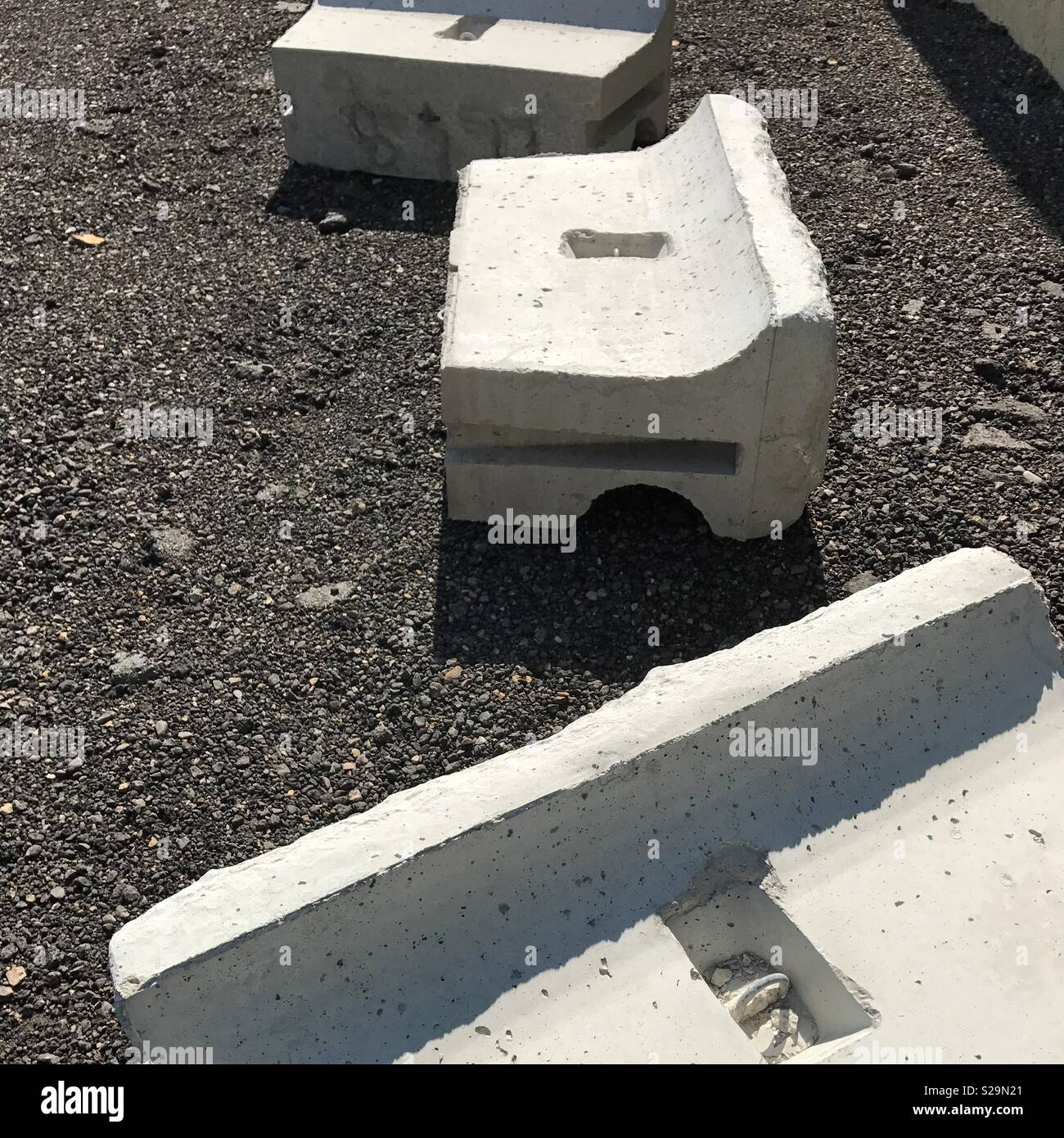 Jersey barriers in the sun Stock Photo Alamy