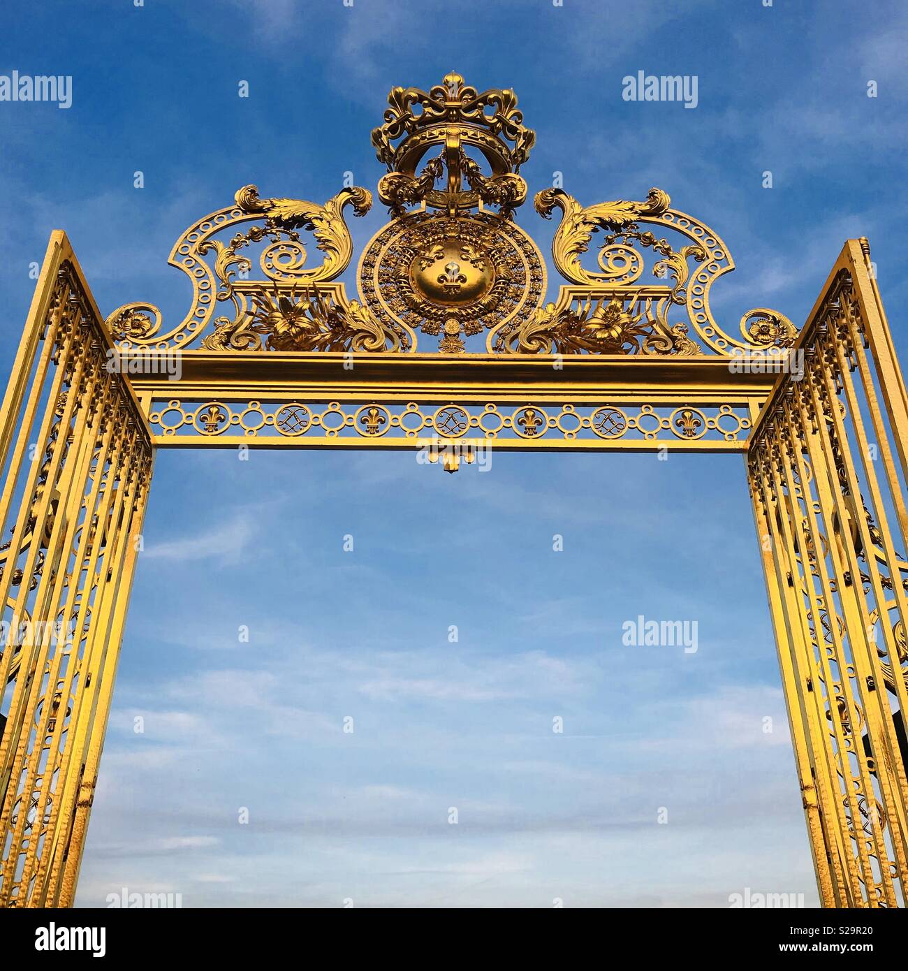 Open gate at Versailles castle, France Stock Photo Alamy