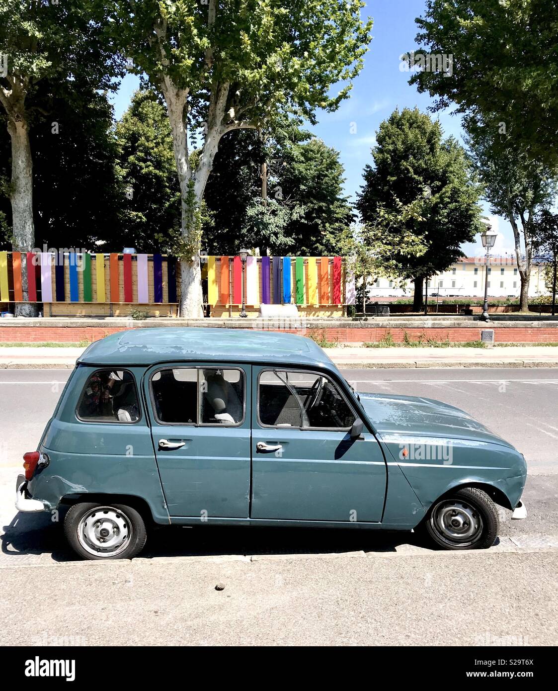 Vintage Renault 4TL in Italy Stock Photo