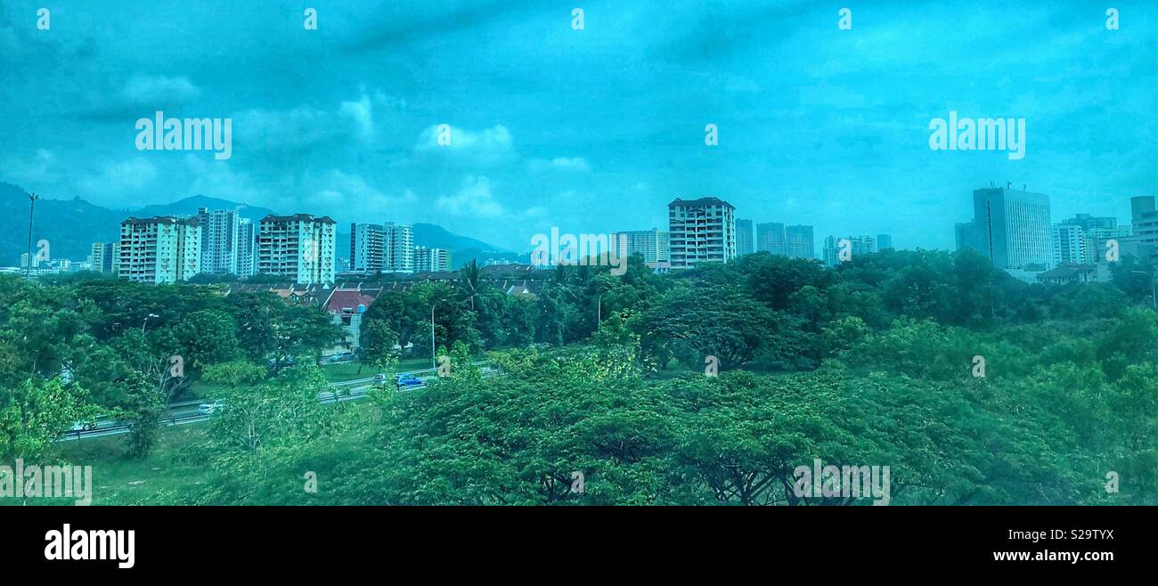 Panoramic view of Penang, Malaysia. - Smartphone Captured Stock Image