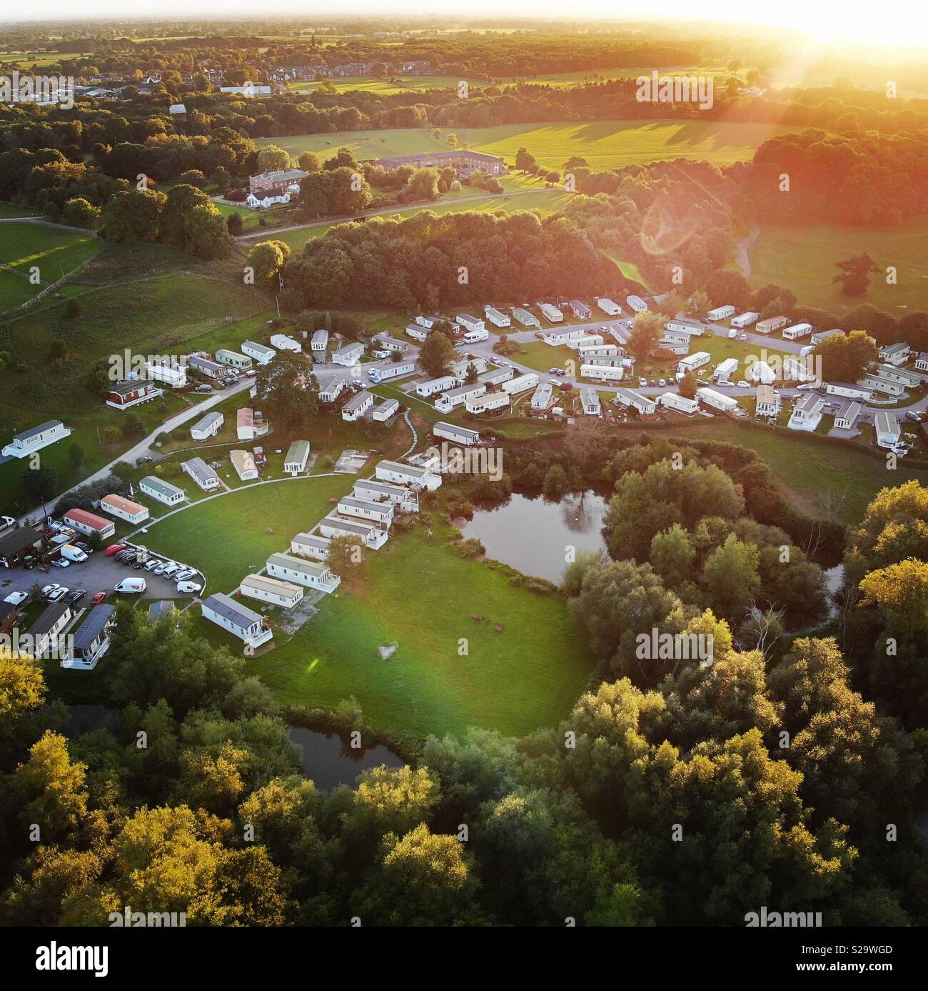 Caravan park at sunset - Smartphone Captured Stock Image