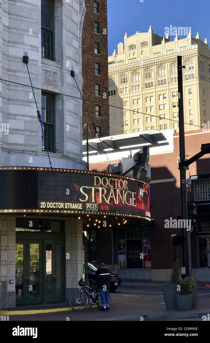 Doctor Strange Playing at the Alamo Drafthouse Cinema, in Downtown Kansas City, Missouri Stock Photo