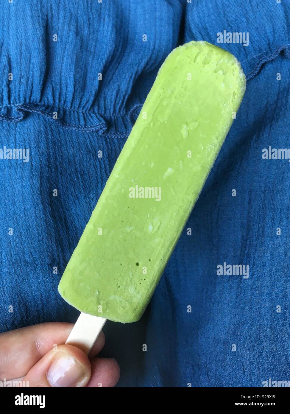 Green Tea Popsicle Stock Photo