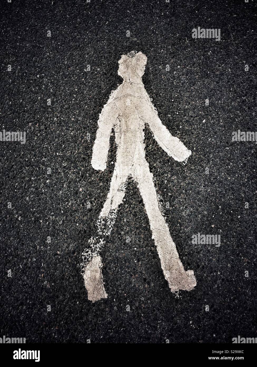 Traffic sign on footpath Uk - Smartphone Captured Stock Image