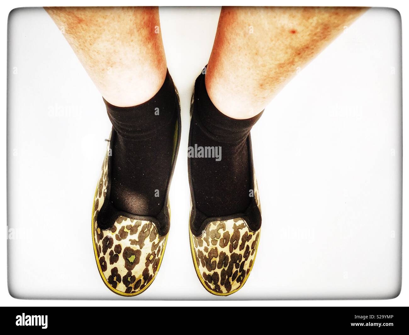 Leopard print ladies shoes - Smartphone Captured Stock Image