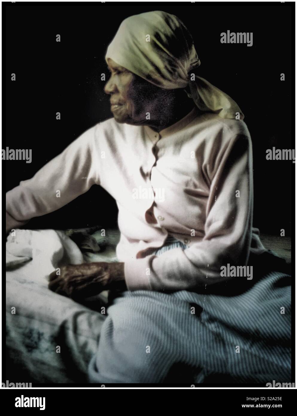 Portrait of an elderly Jamaican woman. - Smartphone Captured Stock Image