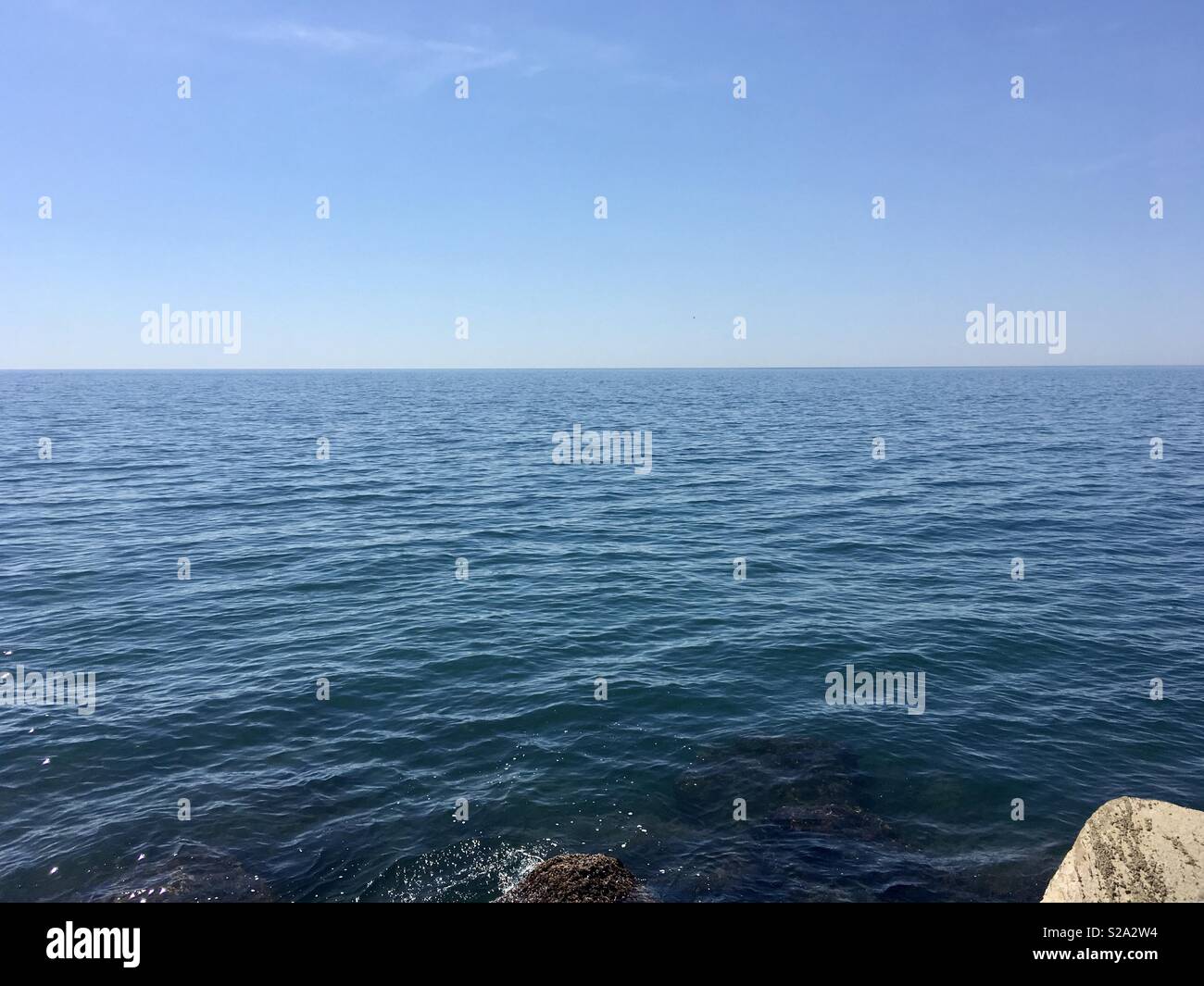 View on the Mediterranean Sea, Marina di Massa, Toscana, Italy Stock Photo