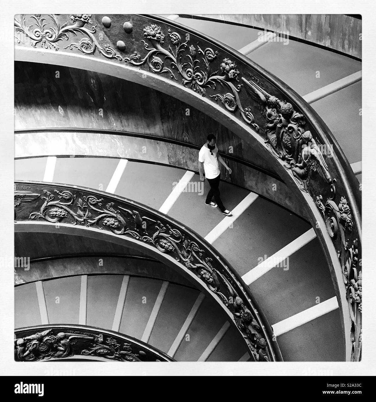 Vatican museum spiral staircase - Smartphone Captured Stock Image