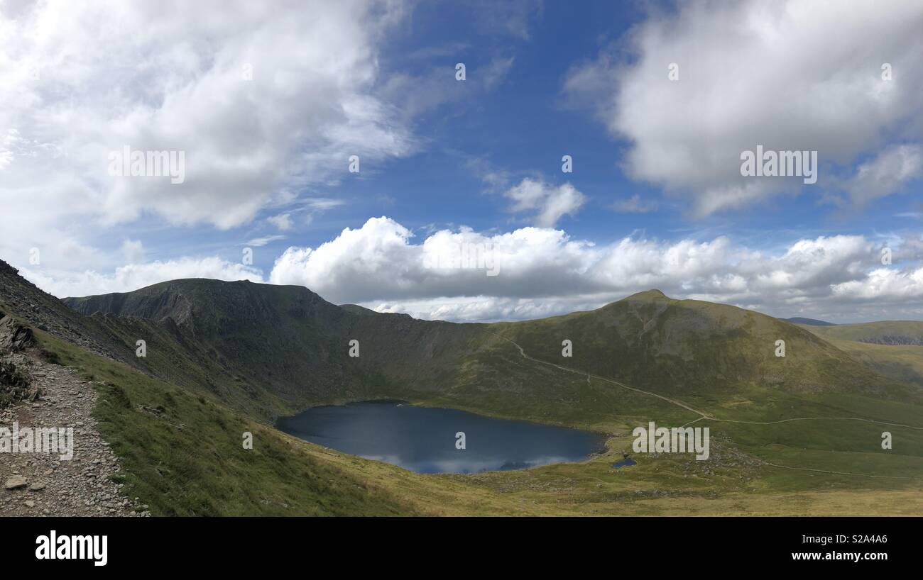 View of helvelyn overlooking red tarn Stock Photo