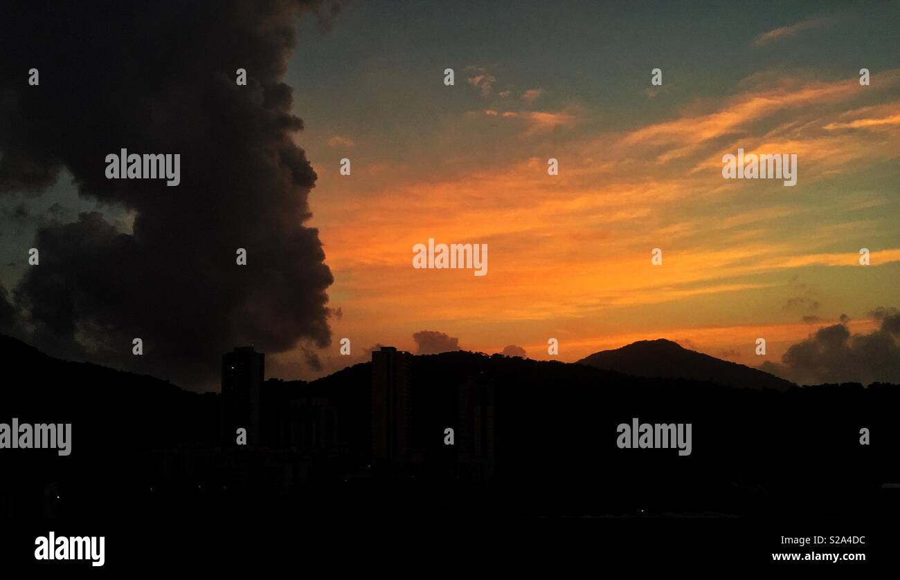 Thane city at dusk. Stock Photo