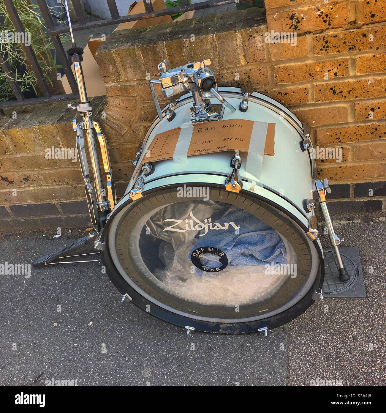Bass drum in street Stock Photo Alamy