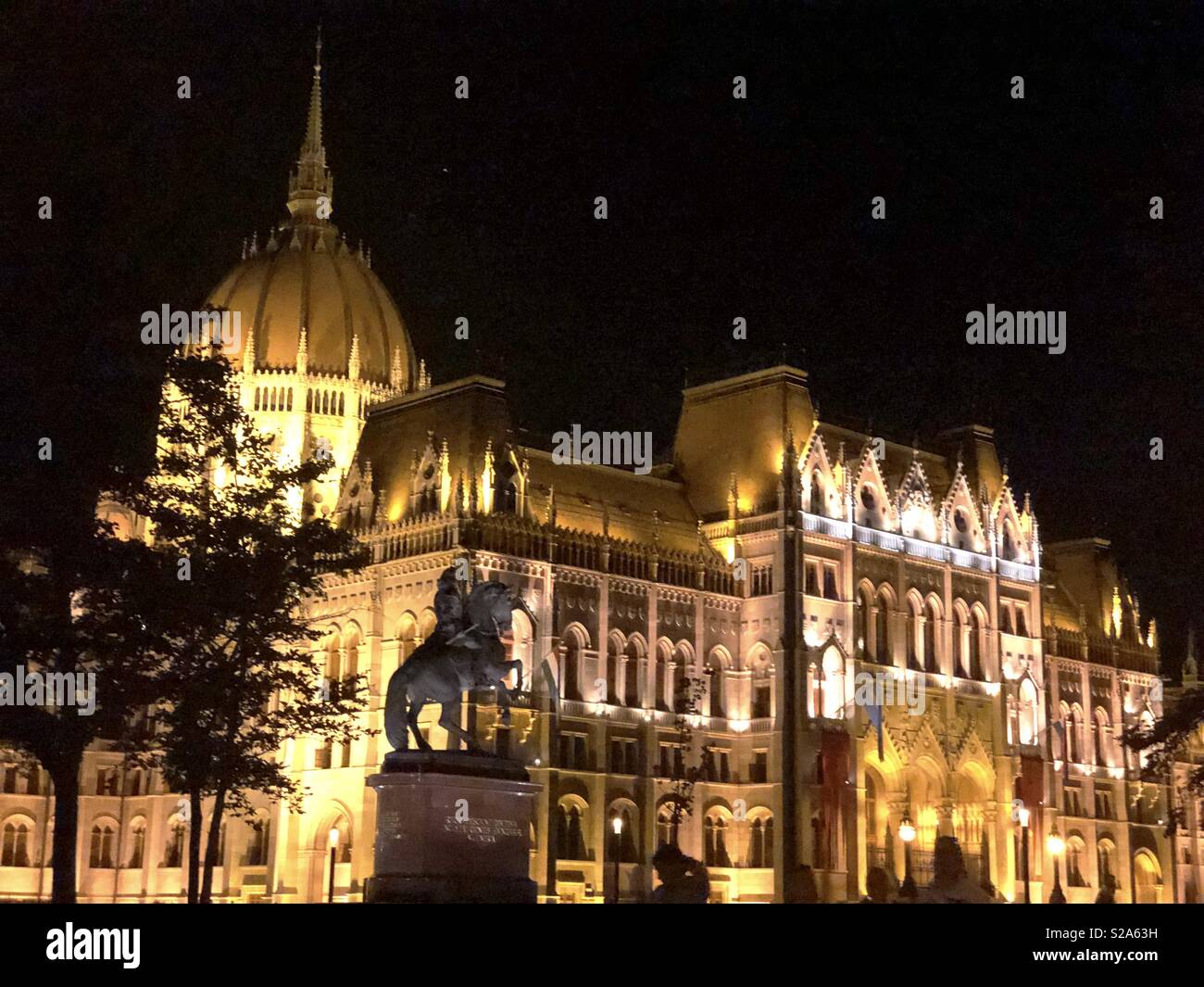 St Stephen’s Basilica in Budapest at night. - Smartphone Captured Stock Image