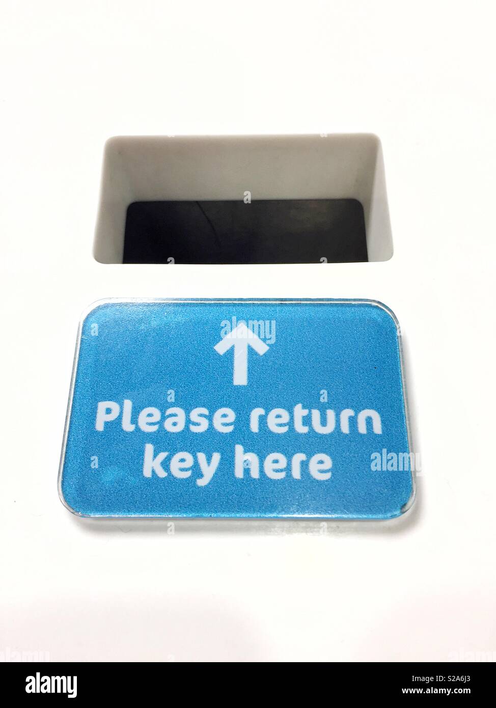 A deposit box in a hotel or motel reception for guests to return their room key - Smartphone Captured Stock Image