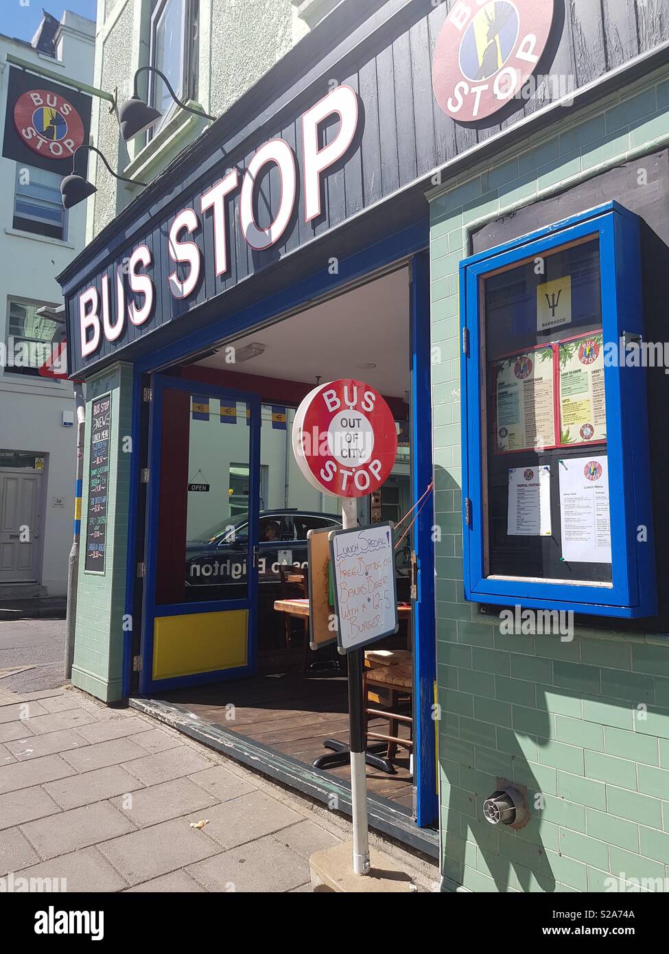 Bus stop cafe Stock Photo Alamy