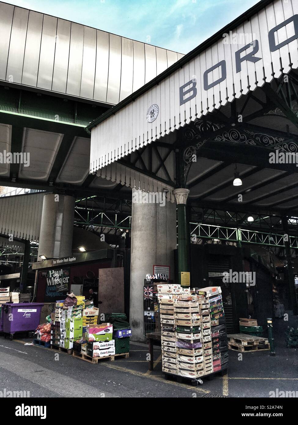 Traders settling up at Borough Market on September 3 2018 in London, England - Smartphone Captured Stock Image