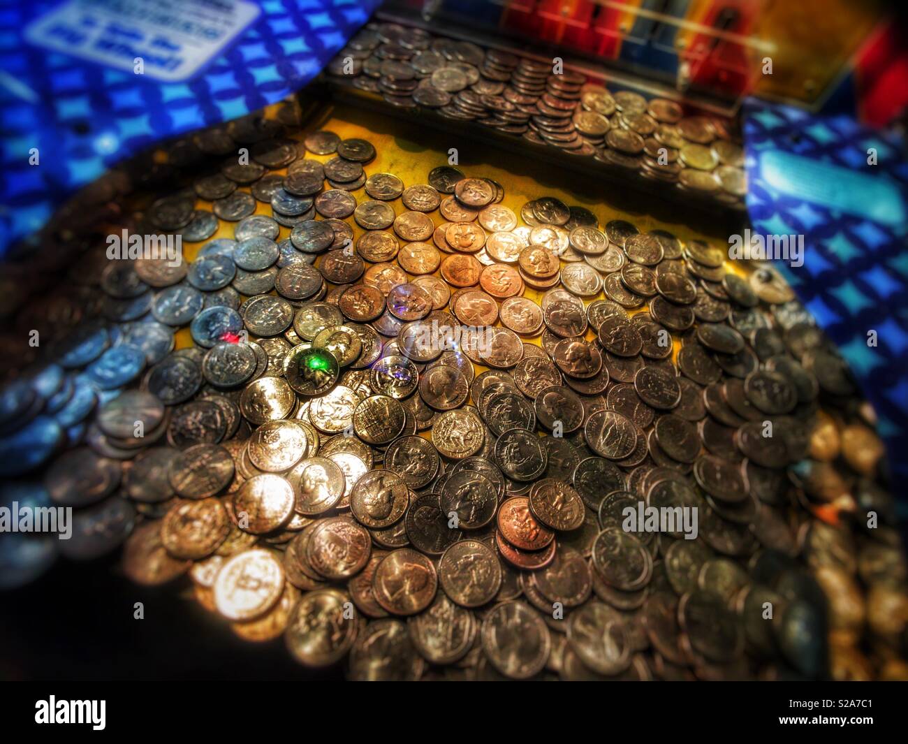 Plinko arcade coin game - Smartphone Captured Stock Image