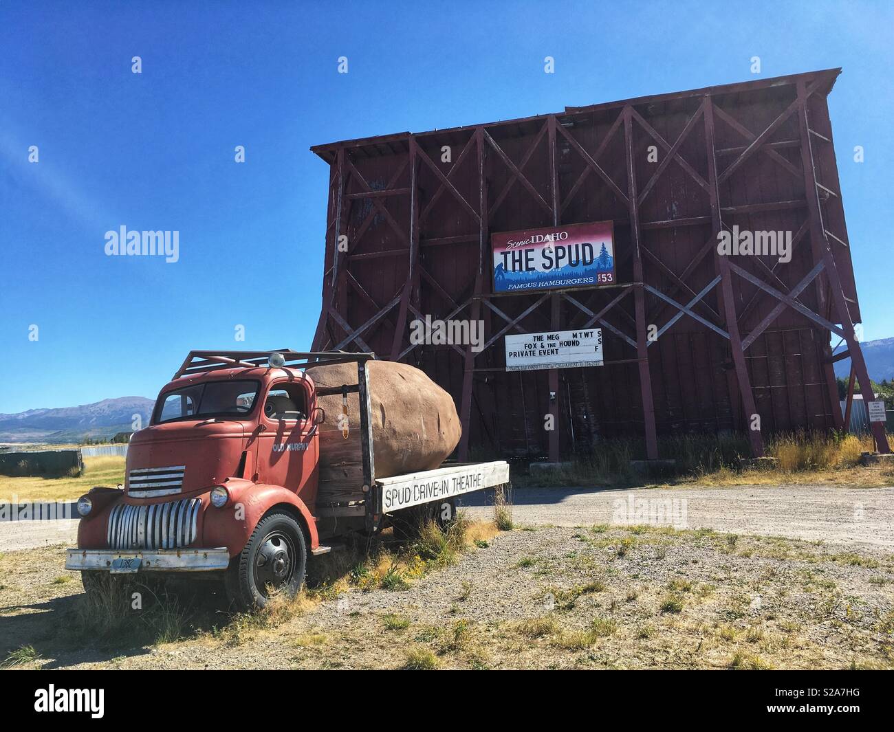 The Spud Drive In Theatre, Driggs, Idaho Stock Photo