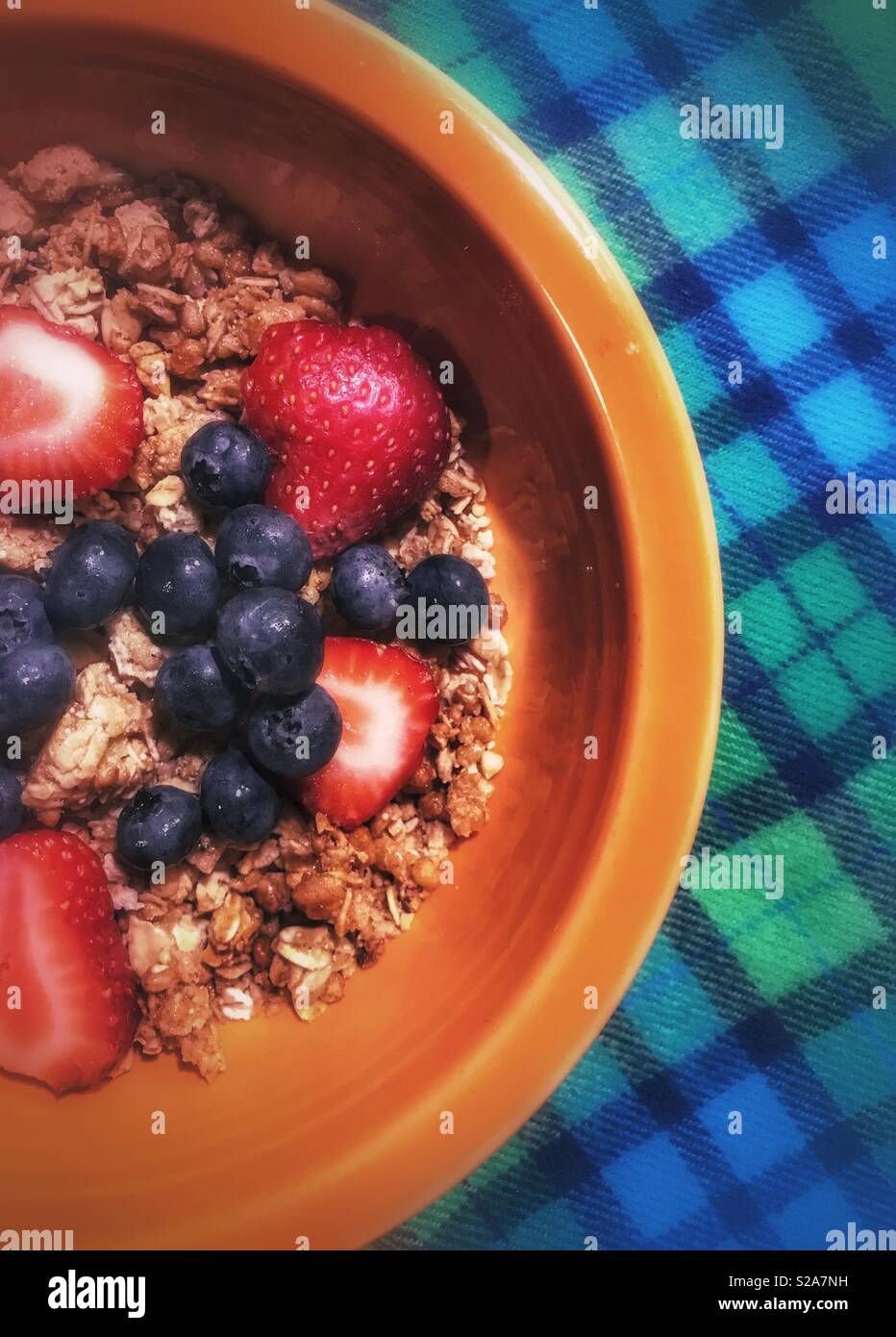 Bowl of fruit and granola - Smartphone Captured Stock Image
