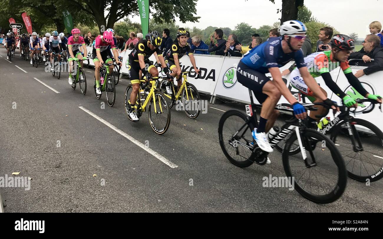 OVO Energy Tour of Britain 2018 stage 3 Bristol - Smartphone Captured Stock Image