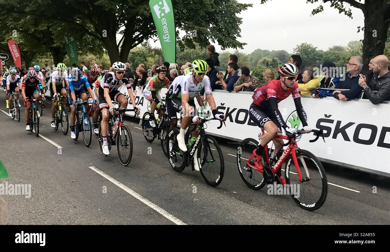 OVO Energy Tour of Britain 2018 stage 3 Bristol - Smartphone Captured Stock Image
