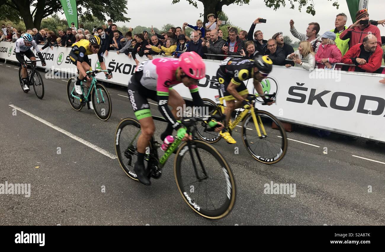 OVO Energy Tour of Britain 2018 stage 3 Bristol - Smartphone Captured Stock Image