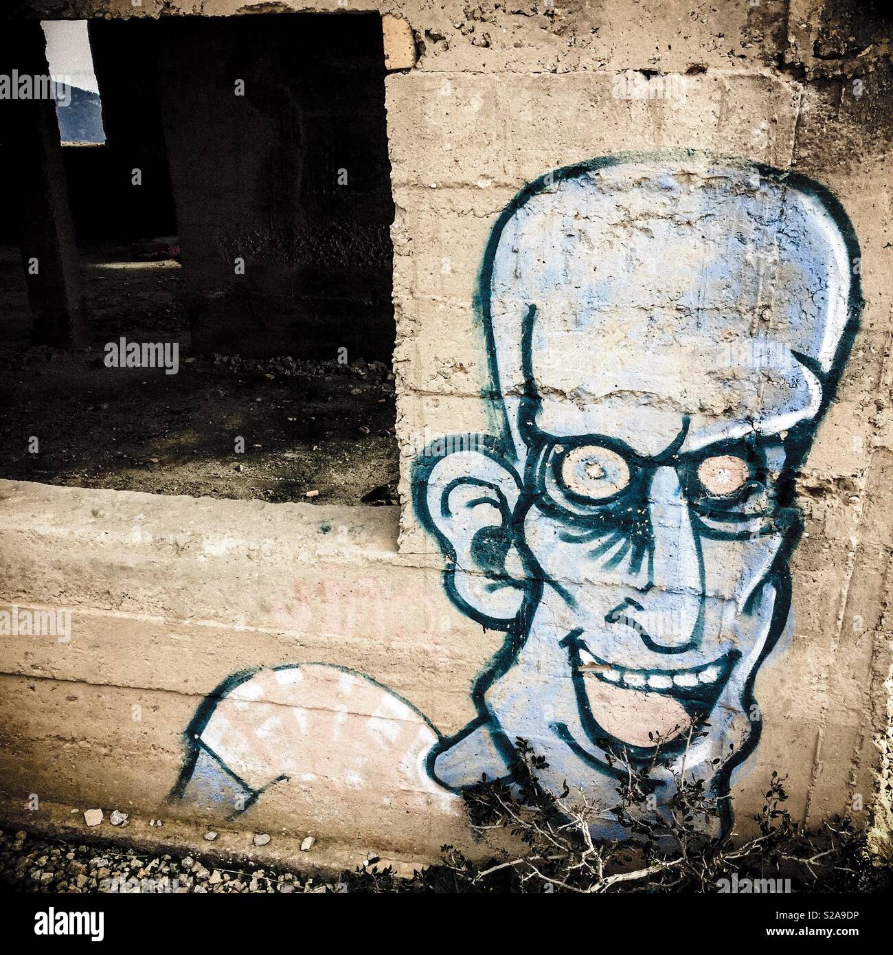 Graffiti abandoned building - Smartphone Captured Stock Image