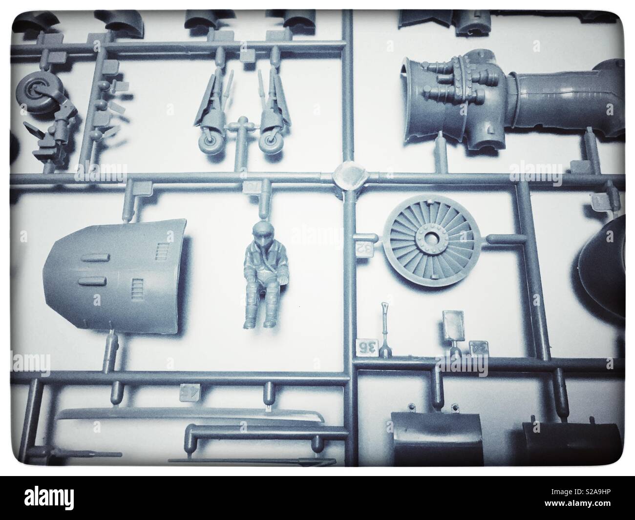Tamiya 1/48 scale Royal Navy Sea Harrier model aircraft - Smartphone Captured Stock Image