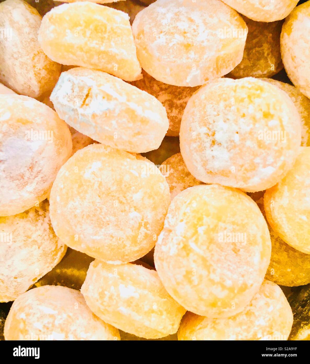 Hard boiled sweets - lemon Stock Photo