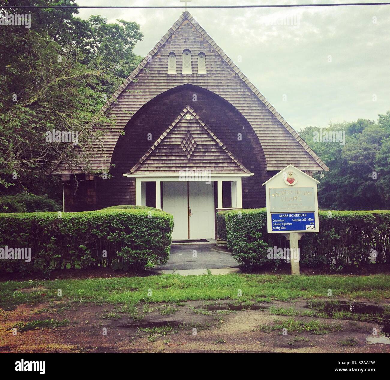 Sacred Heart Chapel, Yarmouth Port, Cape Cod, Massachusetts, United States - Smartphone Captured Stock Image