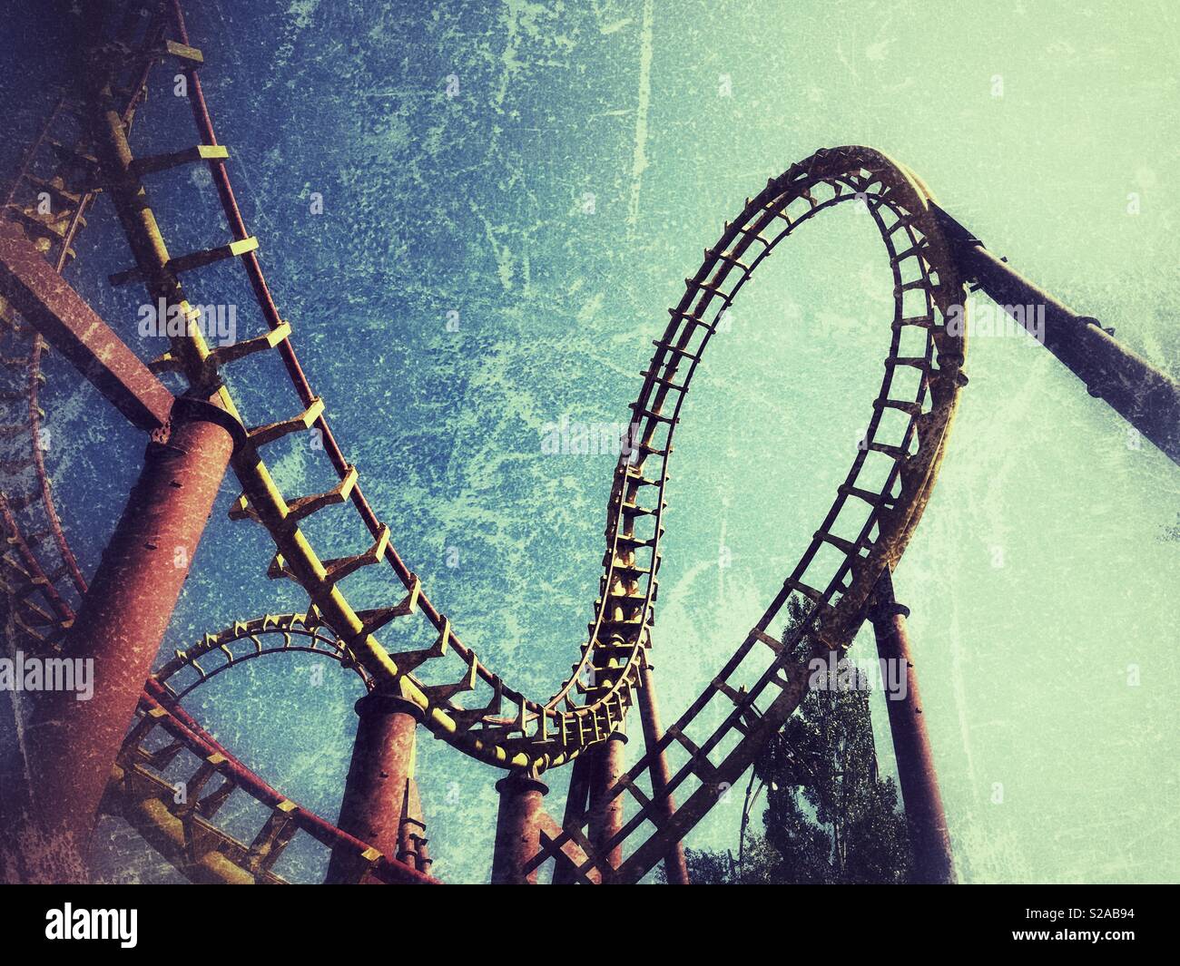 Roller coaster Rails in Park Asterix - Smartphone Captured Stock Image