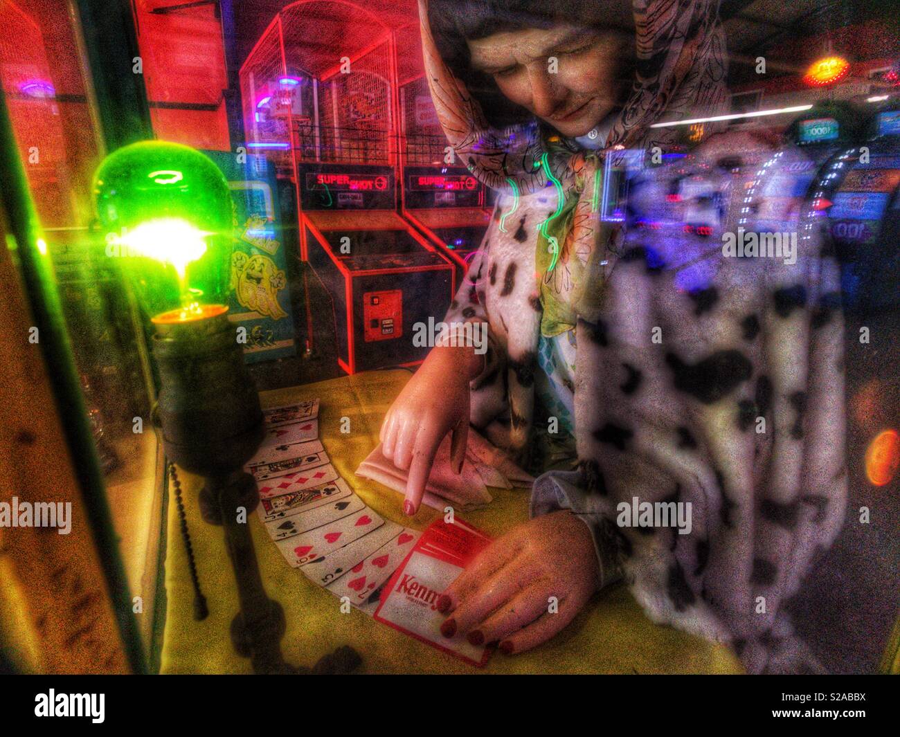 Amusement Park arcade fortune teller - Smartphone Captured Stock Image
