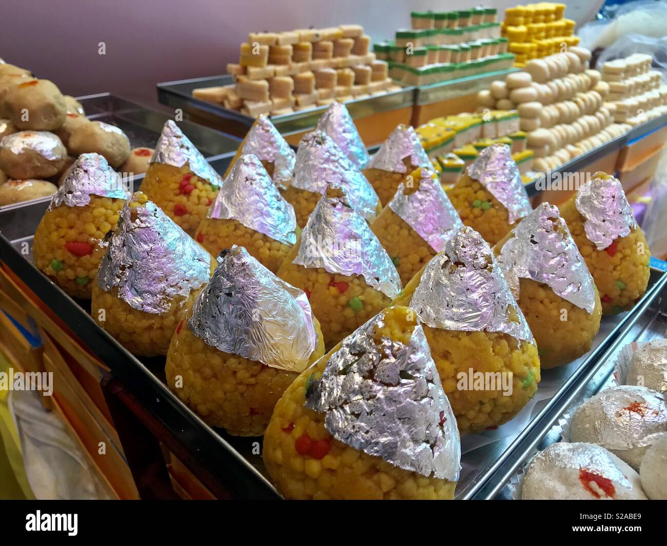 Indian sweet food laddu Stock Photo