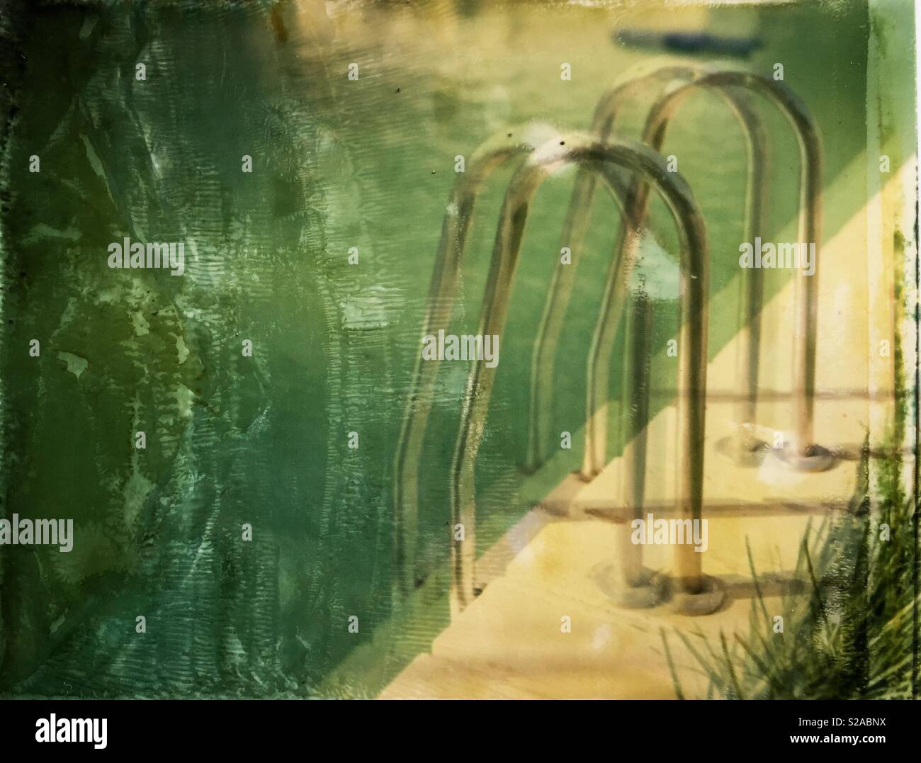 double exposure of an image of a pool - Smartphone Captured Stock Image