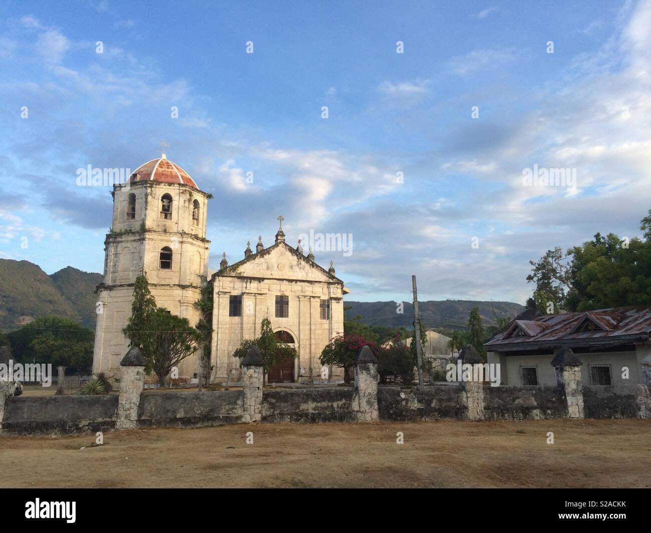 Old church/museum in a sparsely populated town in Cebu - Smartphone Captured Stock Image
