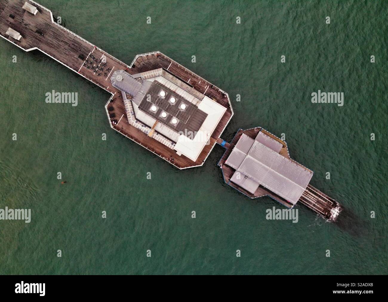 Cromer pier from overhead - Smartphone Captured Stock Image