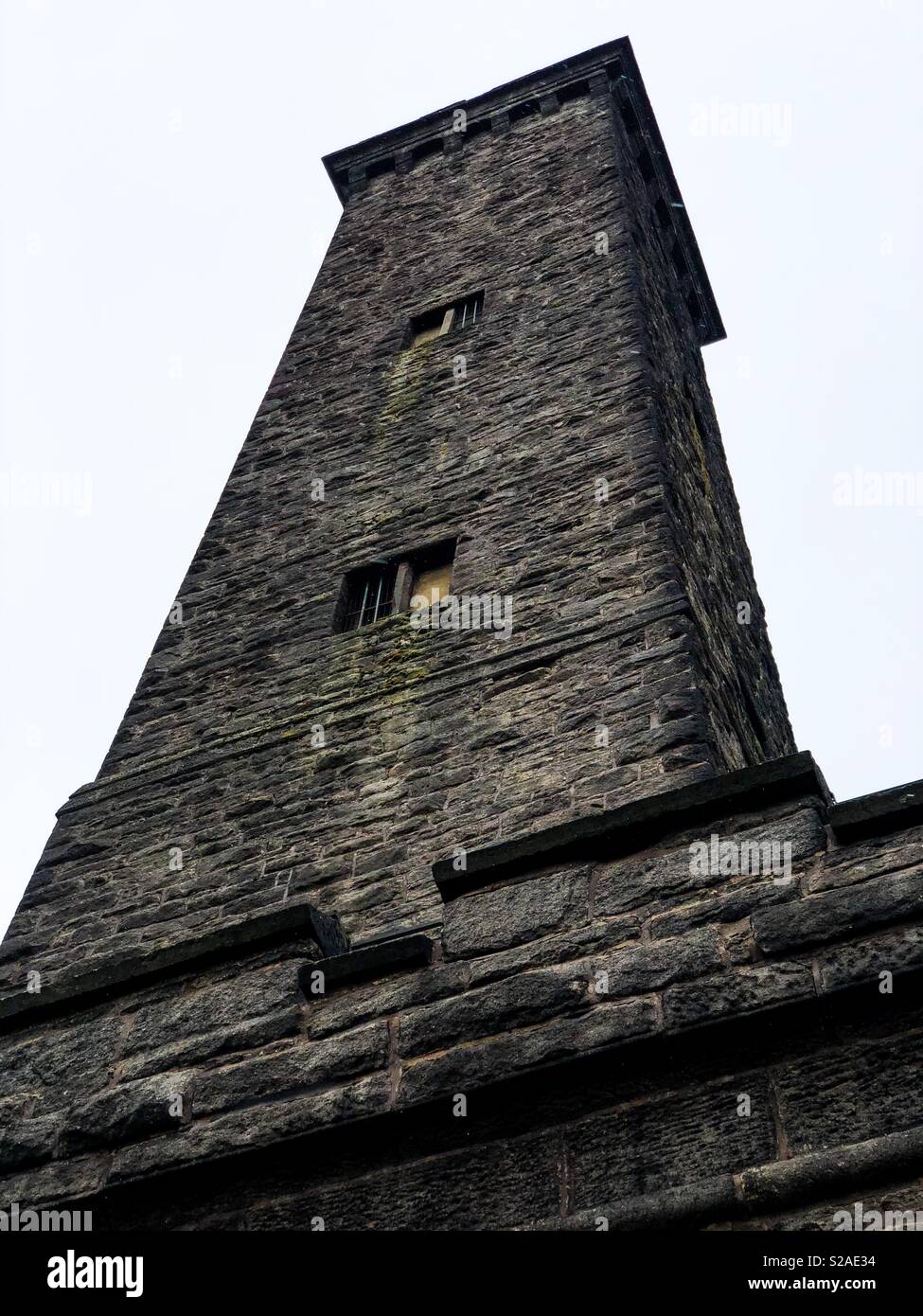 The Peel Memorial Tower on Holcombe Hill, overlooking Ramsbottom, Manchester, Lancashire - Smartphone Captured Stock Image