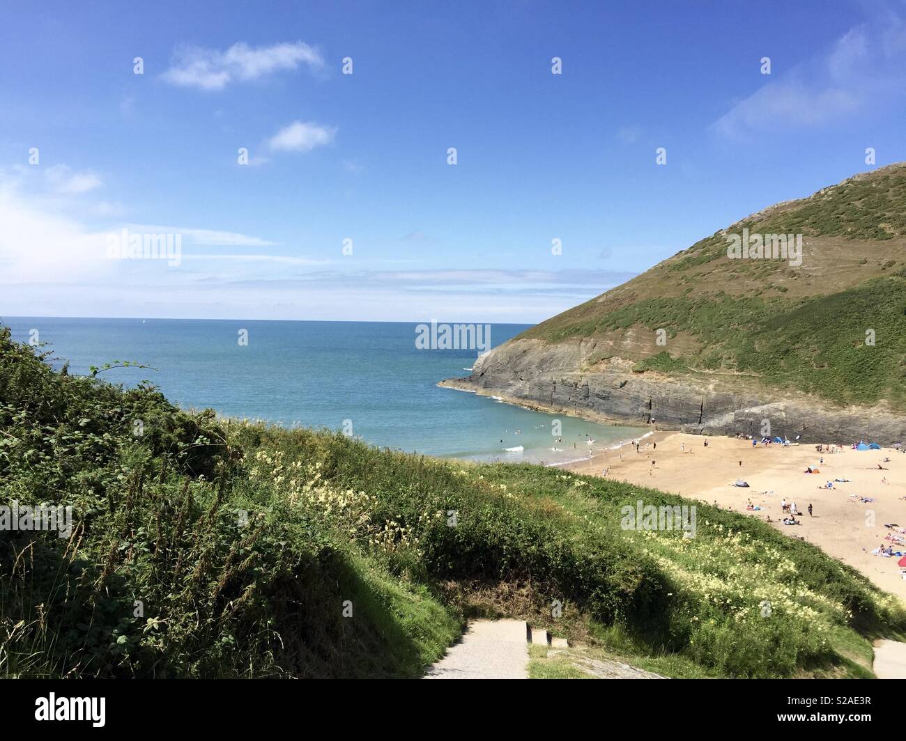 Welsh beach in the summer Stock Photo